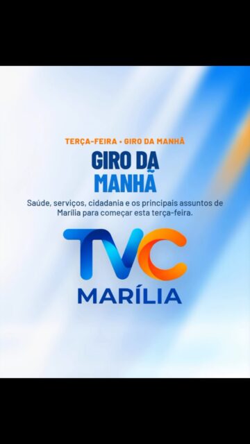 Comece esta terça-feira bem informado com o Giro da Manhã da TVC Marília.
Nesta edição, você confere a retomada prevista dos atendimentos na USF Jânio Quadros, a ação especial do Outubro Rosa na Santa Casa, a primeira Feira Integra-Ação, a continuidade da Operação Cata-Treco na zona oeste e as próximas ações de saúde e esporte na cidade.
🌧️ E atenção ao tempo: a previsão indica chuva forte e trovoadas ao longo desta terça-feira, com possibilidade de volume elevado de chuva em Marília.
▶️ Assista ao Giro de Notícias e acompanhe os principais assuntos da cidade.