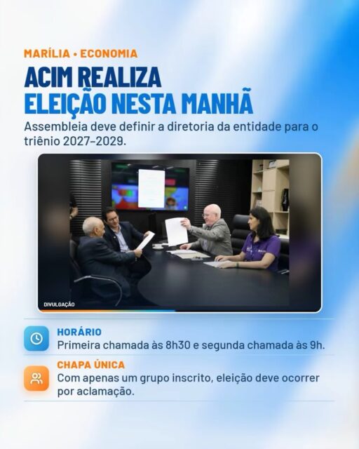 O Giro de Notícias da manhã desta quarta-feira, 7 de outubro, traz os principais destaques de Marília.
Entre os assuntos desta edição estão as novas regras municipais para fogos de artifício com estampido, a eleição da nova diretoria da ACIM, a abertura da Feira do Empreendedorismo Feminino e novidades na área da saúde, com a inauguração de uma nova estrutura na Santa Casa de Marília.
A edição também reúne informações de serviço, ações do Fundo Social, o cronograma de entrega de cestas aos servidores municipais e a previsão do tempo para a cidade.
Acompanhe o Giro de Notícias da TVC Marília e fique informado sobre o que acontece na cidade.